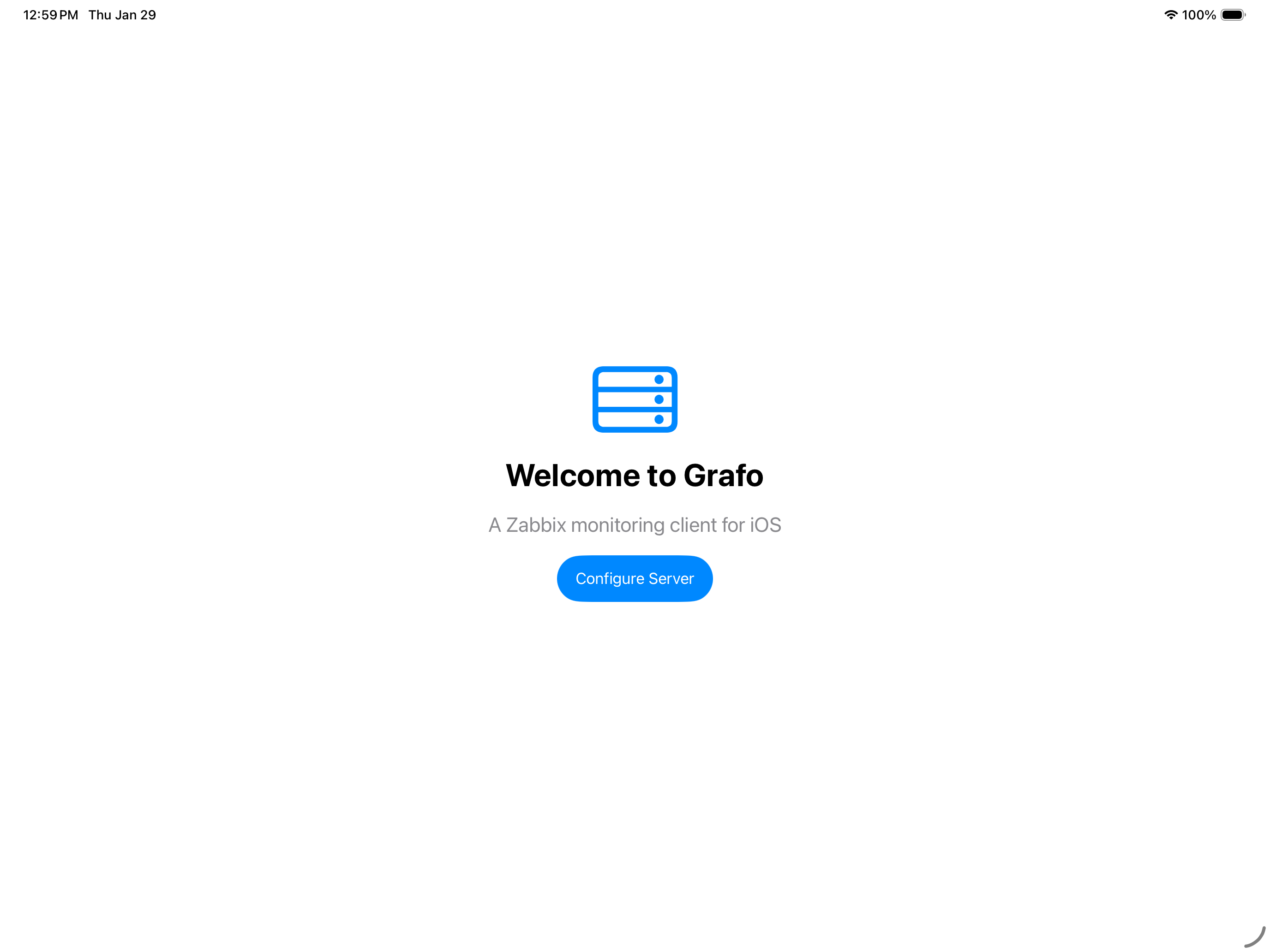 Grafo on iPad - Welcome