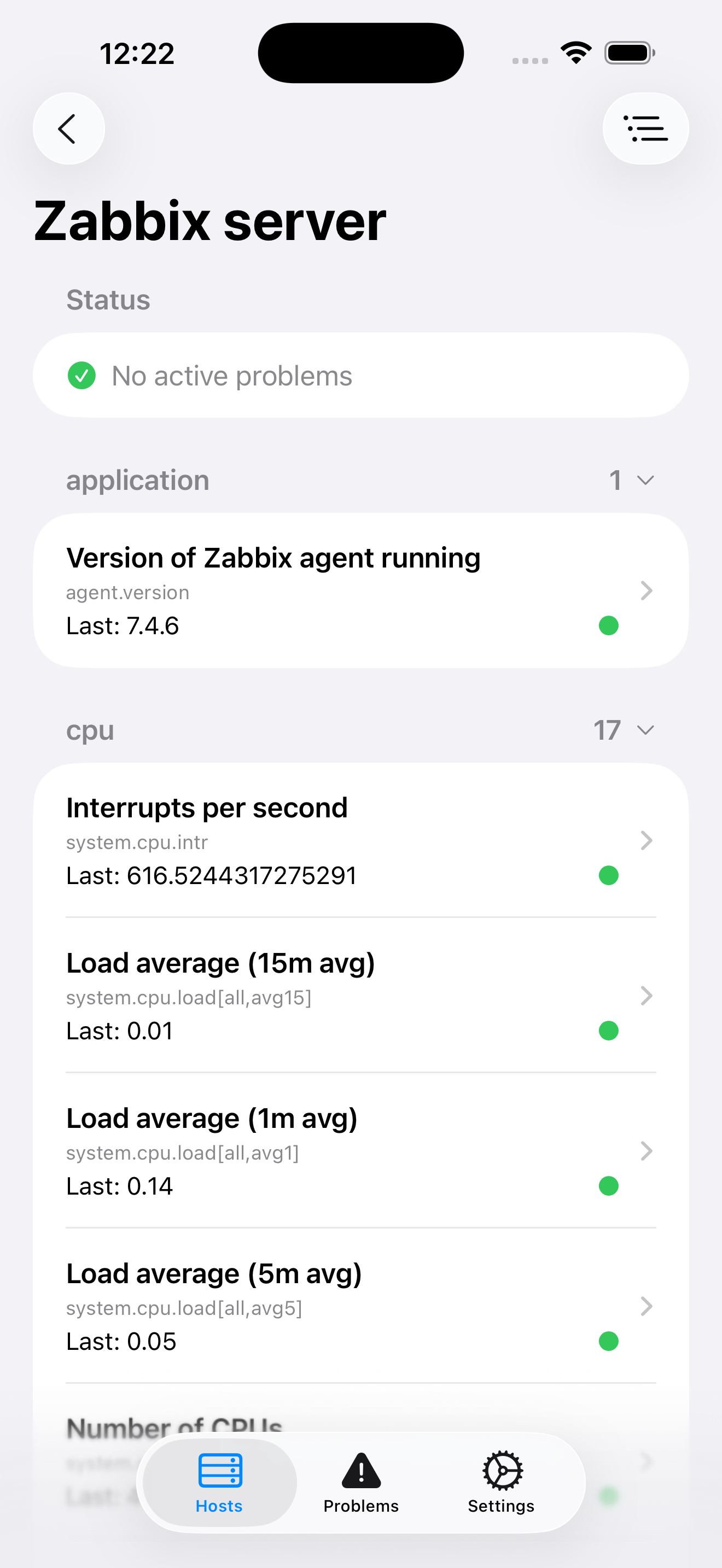 Grafo host metrics view