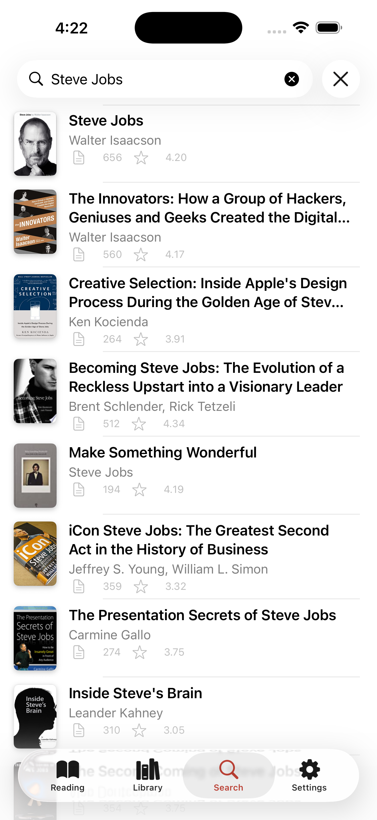 Search Hardcover's catalog